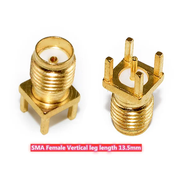 5pcs SMA Female RF Antenna Socket Connector positive Foot Vertical Continuous Welding Edge PCB RF Connector Plug Socket