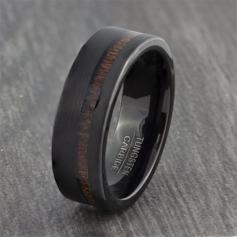 NEW Fashion Jewelry Rings Luxury Matte Ring Men Black Titanium Steel Ring Men 8MM Men Stainless Steel Rings Couple Ring Gift