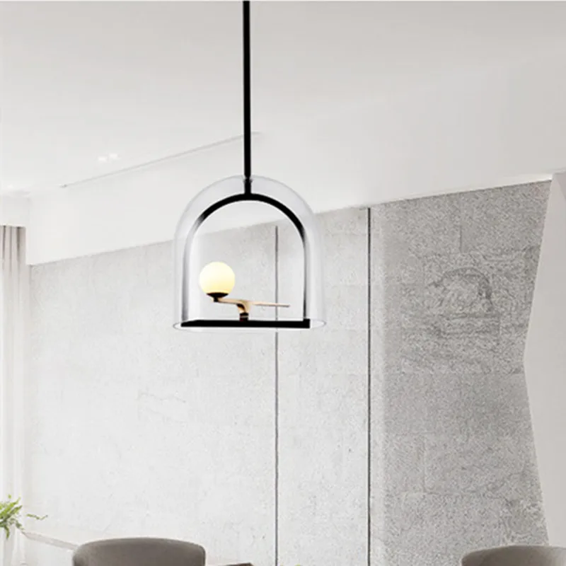 Nordic metal pendant light time minimalist bird Yanzi Suspension lamp creative personality line design pendant lighting