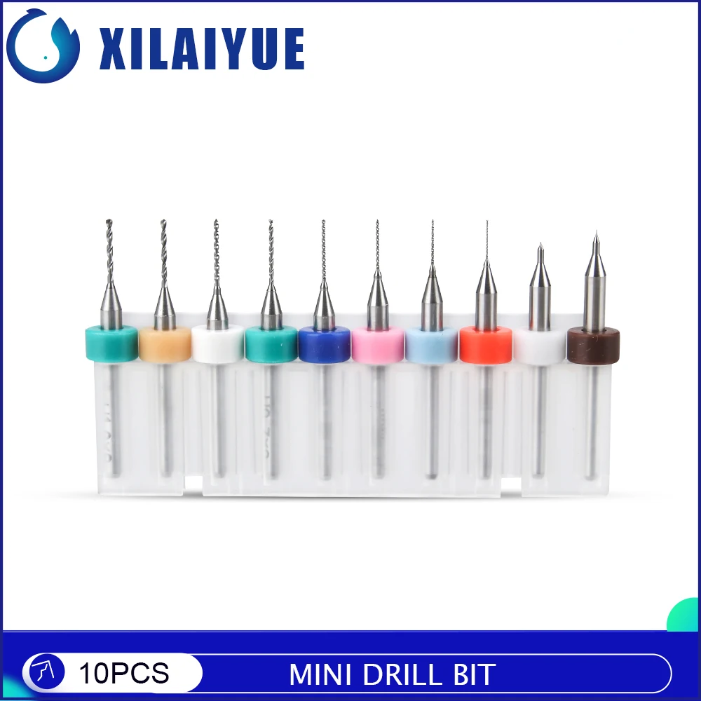 

10 шт./компл. вольфрамовый стальной резак PCB (от 0,1 мм до 1,0 мм), миниатюрное Карбидное сверло для печатной платы, сверла с ЧПУ
