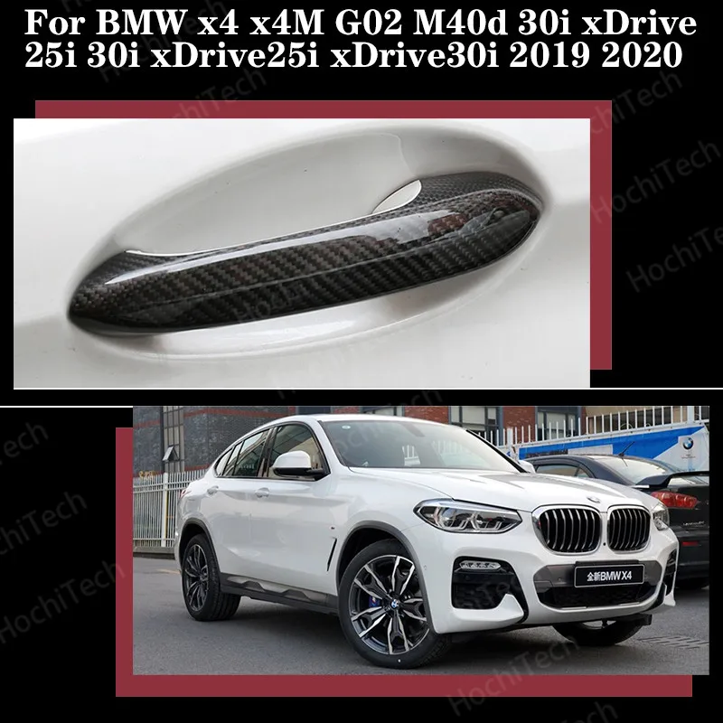 

100% Real Dry Carbon Fiber Car Door Handle Cover For BMW x4 x4M G02 M40d 30i xDrive 25i 30i xDrive30i 2019 2020 Car Handle Cover