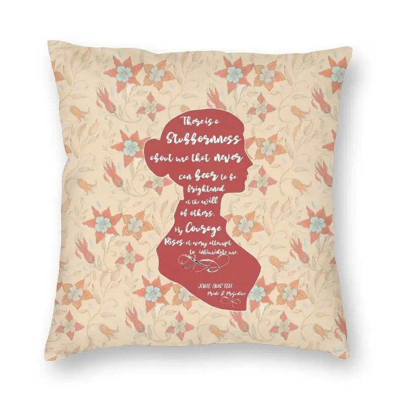 Jane Austen Pride And Prejudice Quote Cushion Cover Sofa Home Decor Square Pillow Cover 40x40