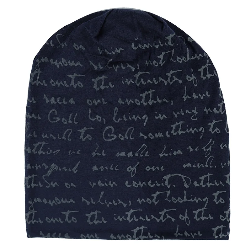 Men Women Winter Knitted Windproof Warm Letter Printing Hip-Hop Cap Fold Black Cotton Breathable Punk Hat K35 image 4