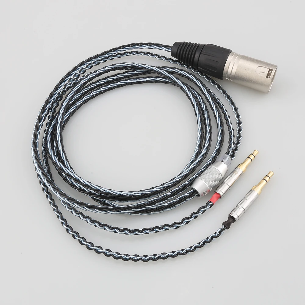 8 Nhân 2.5Mm 3.5Mm Ra XLR 4 Cực Cắm Cáp Tai Nghe Cho Denon AH-D600 D7100 Hifiman Sundara Ananda HE1000se HE6se He400 Tai Nghe Chụp Tai