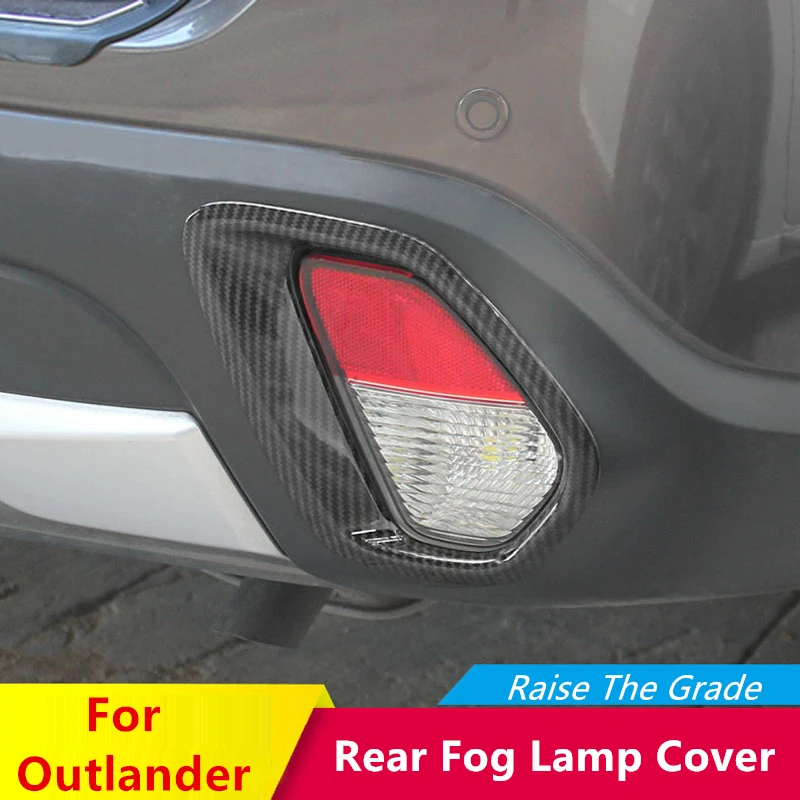 For Mitsubishi Outlander 2016 2017 2019 2020 2022 Car Rear Fog Lamp Frame Cover ABS Carbon fiber Exterior Modification Accessori