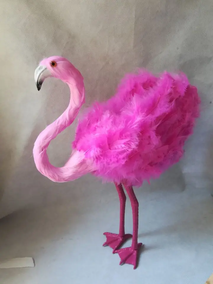 creative simulation Flamingo model foam&feather hot pink Flamingo doll about 48cm