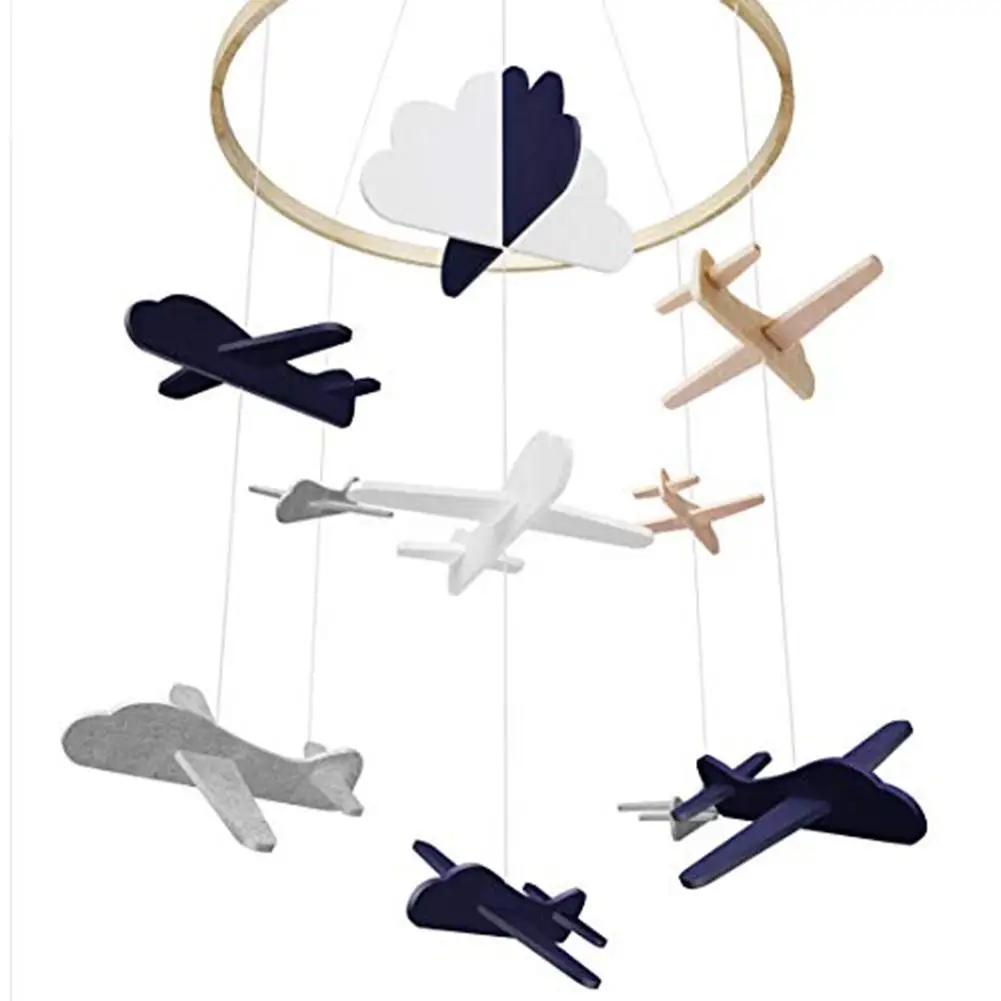 Baby Crib Mobile Airplanes Clouds Birds Baby Ceiling Hanging Nursery Decor Baby Bed Mobile Wind Chime Rattle Toy Gift