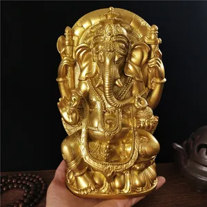 Großer Buddha Elefant Gott Statue für Heim- und Bürodekoration, Herr Ganesha Skulptur, Meditation Buddha Statuen Sticks Ornament 6 Hauptverkaufsstatue Ganesha Grande - №4