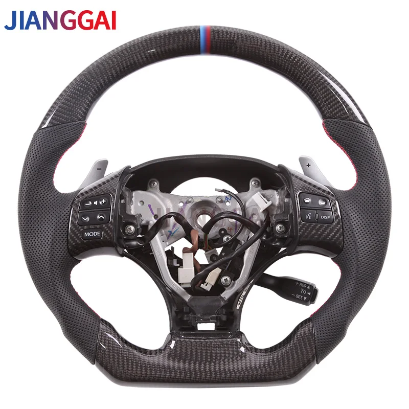 

Car Steering Wheel 100% Carbon Fiber Perforated Leather Compatible For Lexus 2010 Model