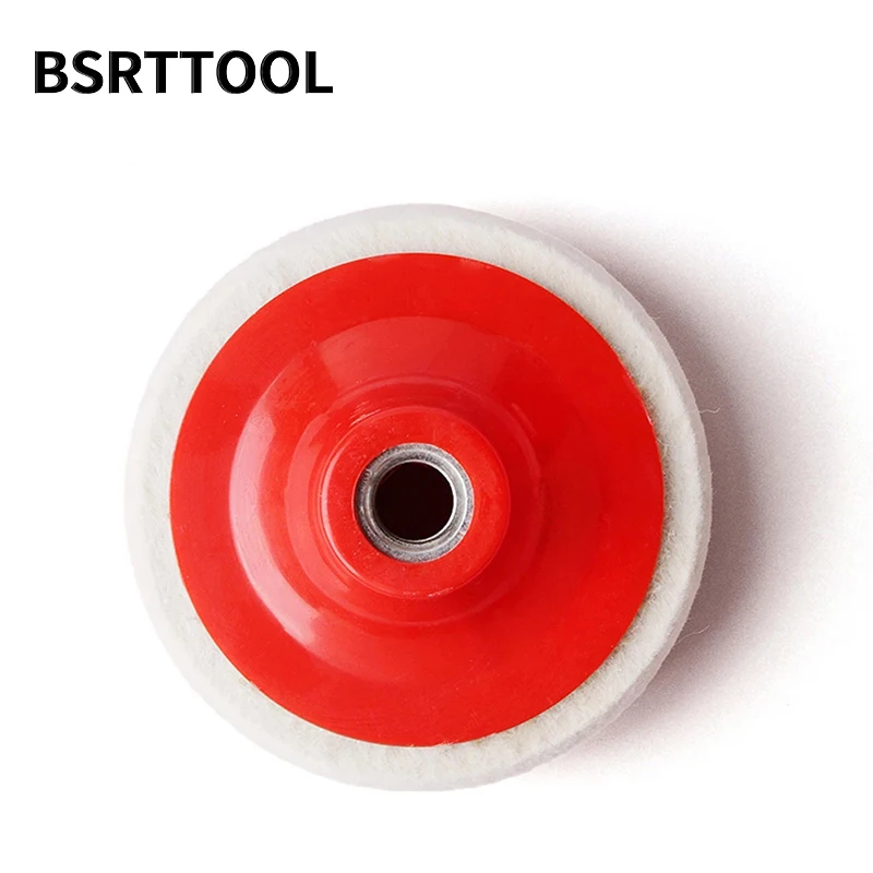 BSRTTOOL 100mm Wool Felt Polishing Pads Car Metal Stone Buffing Pad for Polisher Angle Grinder