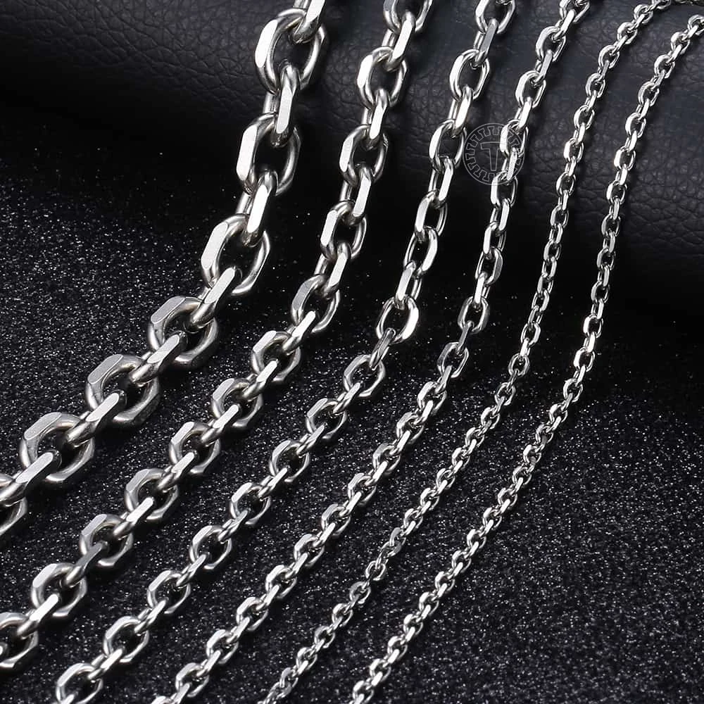Davieslee Stainless Steel Necklace for Men Women Rolo Link Men\'s Chain Necklace Wholesale Jewelry 2.5/3/4/6/9mm DLKNM78