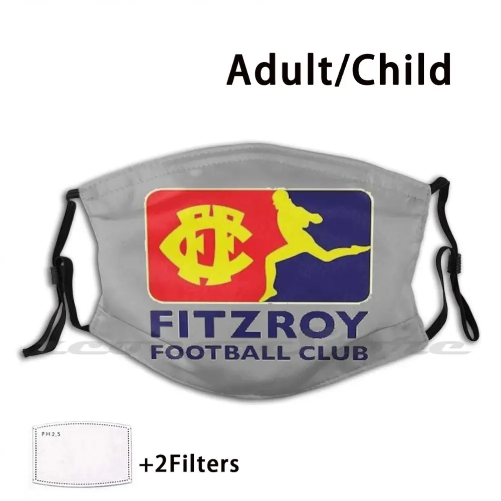 

Fitzroy Football Club | Afl Footy Mask Adult Child Washable Pm2.5 Filter Logo Creativity Fitzroy Football Club Also Football