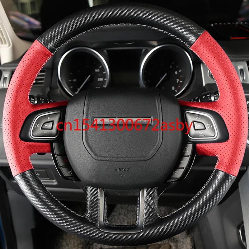 For Land Rover discovery Freelander2  Evoque  range rover StarPulse Freelander DIY carbon fiber leather car steering wheel cover