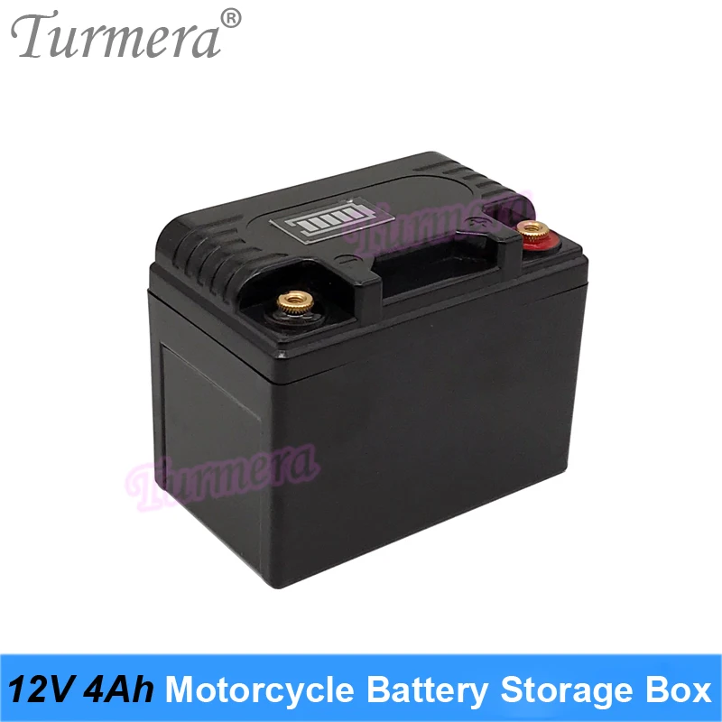 Turmera 12V 4Ah 5Ah Motorcycle Battery Storage Battery Box with Indicator Can Hold 10Piece 18650 or 5Piece 32700 Lifepo4 Battery