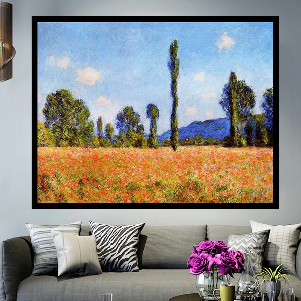 Diamond Painting Famous Painter Monet Oil Painting Scenery Embroidery Full Drill Cross Stitch Kits 5D DIY Rhinestone Home Decor