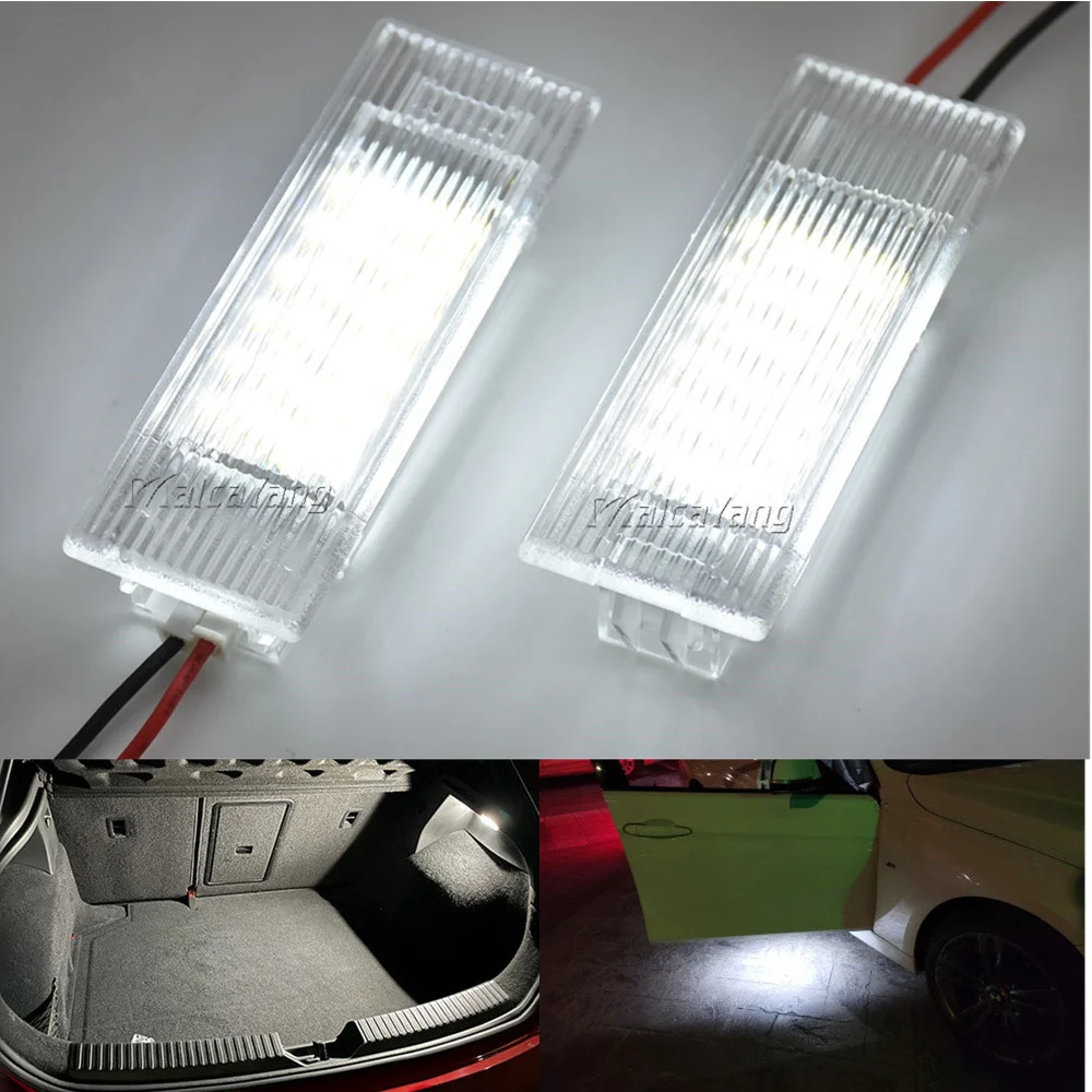 2PCS Car LED Door Welcome Light For BMW F20 F21 F30 F31 F34 F32 F10 F11 F07 F15 E84 LED Courtesy Lamp 12V White Bulb