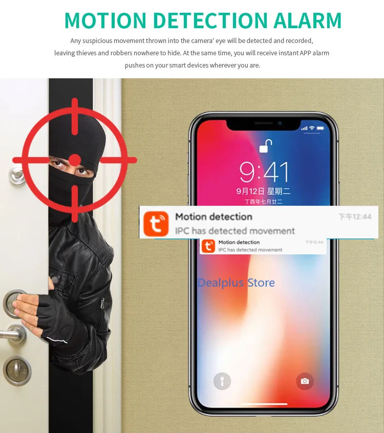 Inqmega Tuya Ptz Smart Cloud Outdoor Auto Tracking 4MP Ip Camera Google Home Alexa Video Surveillance Cctv Security Camera