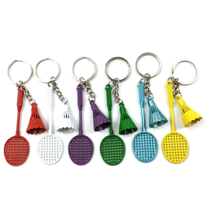 Creative Gift Accessories Badminton And Racket Keychain Badminton And Badminton Racket Keychain Key Ring