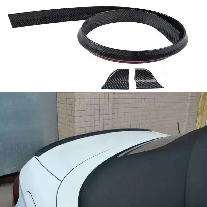 

A8 S8 RS8 1.5 Meters Rubber Car Rear Spoiler Trunk lip Roof Wing Fake Carbon Fiber For Audi A8 S8 RS8 Car Accessories