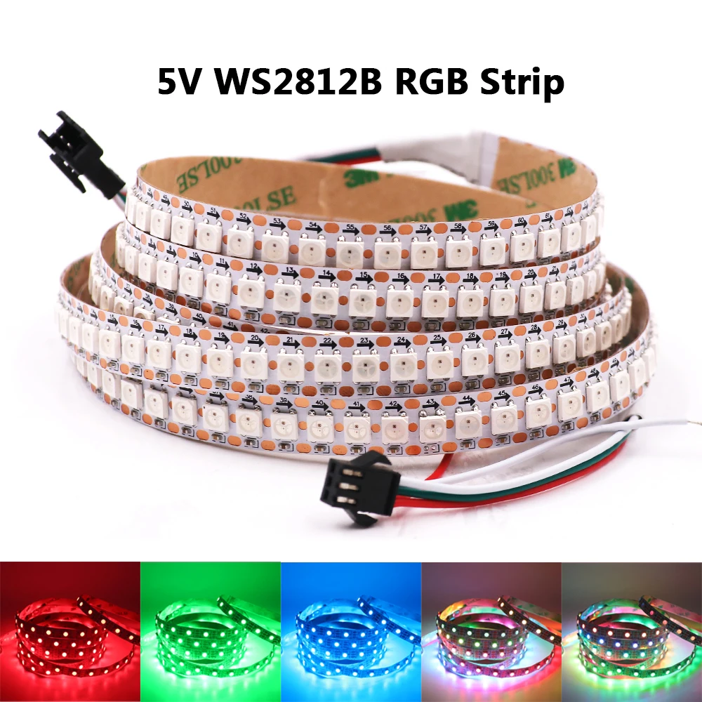 

DC5V WS2812B Led Strip Individually Addressable Smart RGB Led Pixel Lights 60Leds/m,144Leds/m Waterproof Full Color Diode Tape