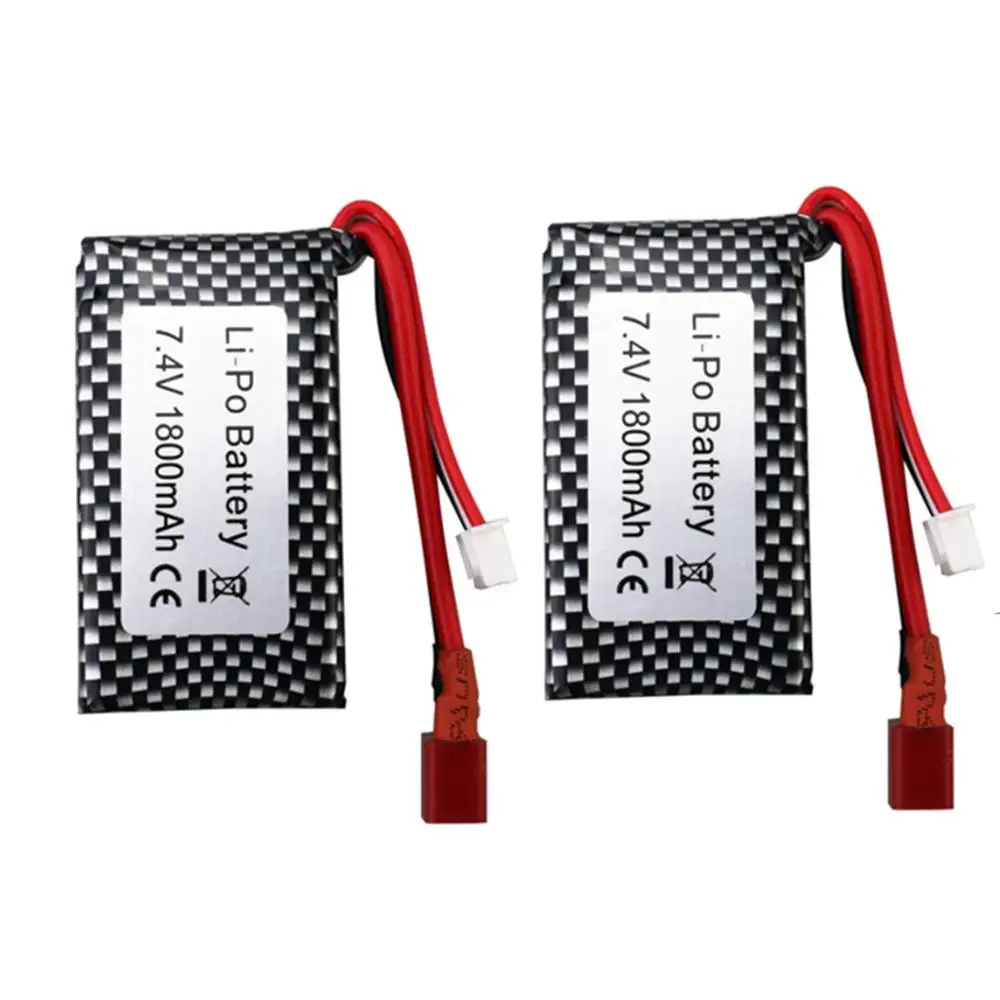 

2PCS 7.4V 1800mah T-head high-rate lithium battery for WLTOYS A959-B A969-B A979-B K929-B 144001 RC car spare