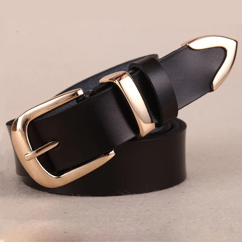 

Ladies Leather Belt Designer Brand Luxury High Quality Metal Alloy Buckle Belt Woman Solid Color Casual Decorative Jeans