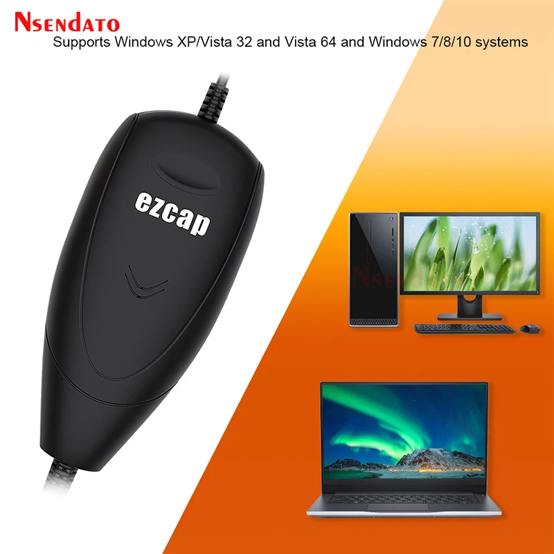 Ezcap172 USB 2.0 Âm Thanh Video Tiểu Ly Chụp Ảnh Thẻ Chuyển Đổi Analog Video VHS 8Mm Đầu Ghi Hình Máy Quay DVD Cho win 8/10