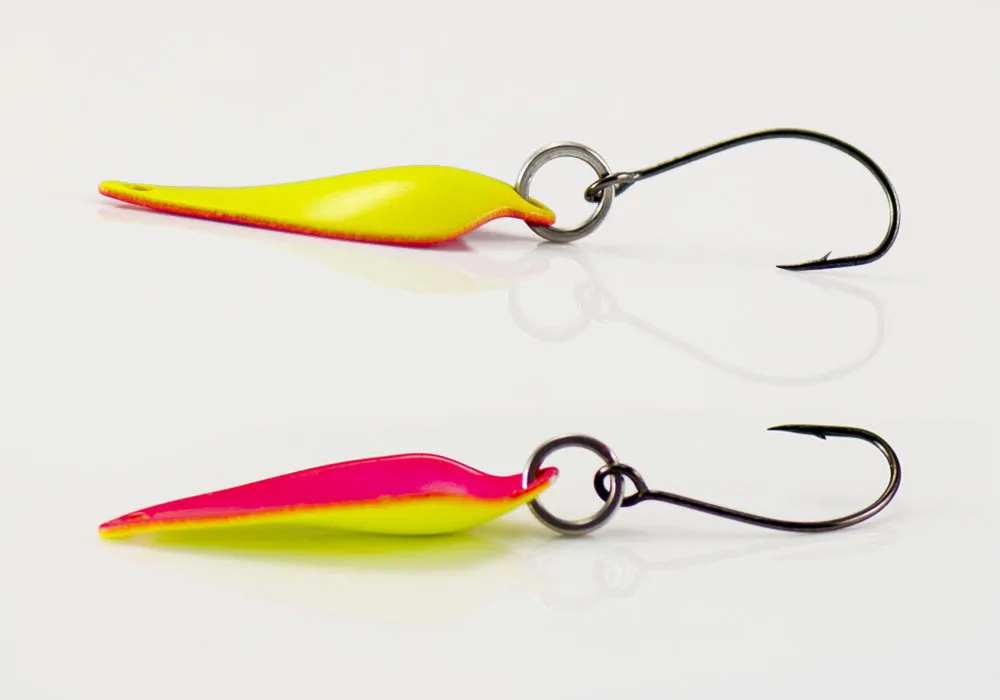 Countbass 1/32oz 0,9g Forellenlöffel Blatt Messingguss Angelköder für Lachsforelle Hechtbarsch – Detail 5