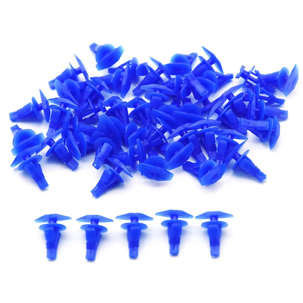 50PCS Blue Auto Fasteners Car Door Window Sealing Strip Weatherstrip Retainer Clips Fit For VW For Honda For Toyota