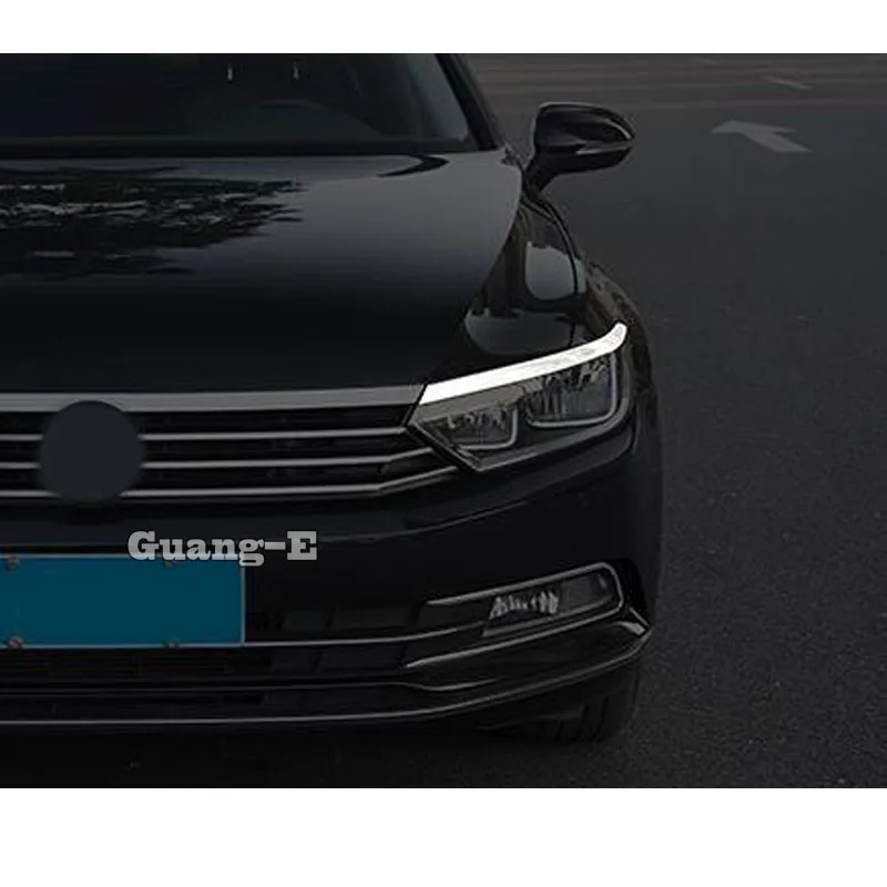 For VW Passat B8 Variant Alltrack 2015 2016 2017 2018 2019 2020 2021 Car Front Head Light Lamp Eyebrow Frame Stick Trim Cover