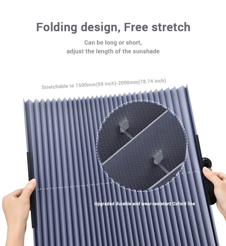 BLALION Auto Windschutzscheibe Sonnenschutz Vorhang Einziehbares Set Vorne Hinten Fenster Sonnenschutz Schutz UV Reflektierende Auto Sonnenblende Abdeckung – Detail 6