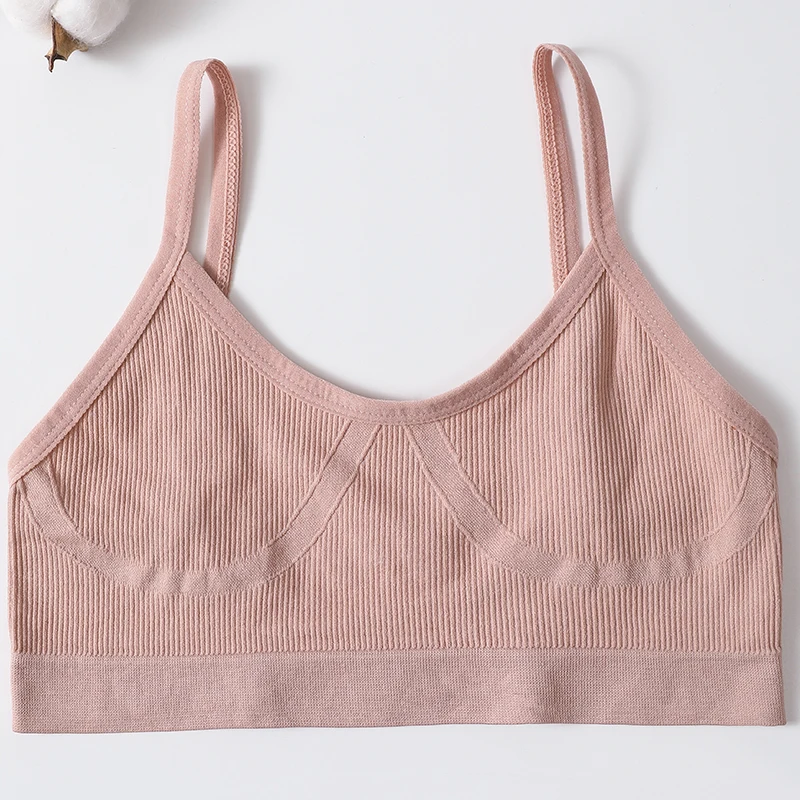 Seamless Womens Bralette Ribbed U Back Wireless Tube Bra folded view
