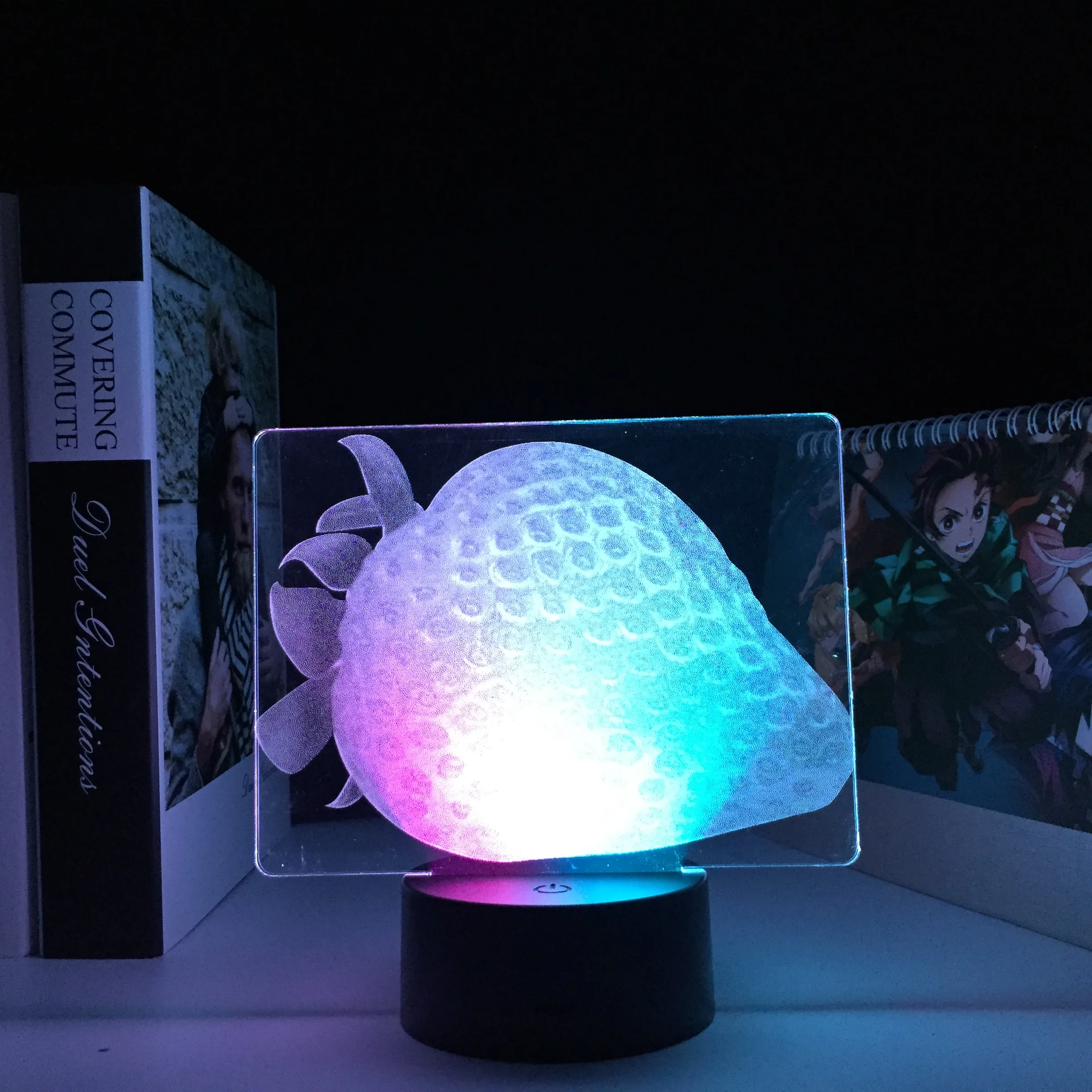 Strawberry Fruit Two Tone Night Light for Kid Bedroom Decor Birthday Gift Strawberry Colorful Two Tone LED Acrylic Table Light