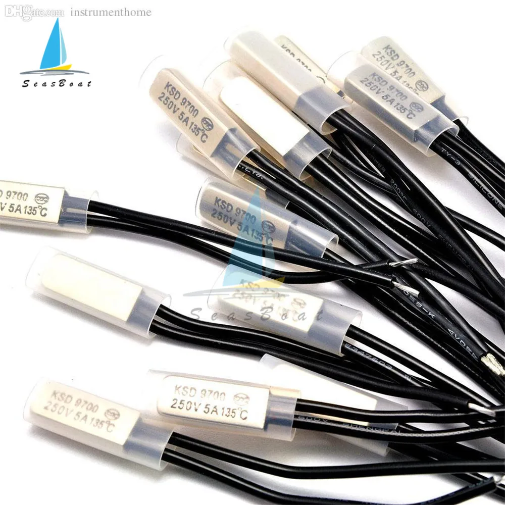 BỘ 5 Bình Giữ Nhiệt 5A 250V KSD9700 40C 45C 50C 55C 60C 65C Lưỡng Kim Đĩa Nhiệt Độ Công Tắc N/O nhiệt Bảo Vệ độ C