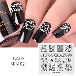 KADS MIN Stamping plate Cartoon Cat Cute Image Nail Art Image Stamp Manicure Plate Nail Art Decorations Stamp