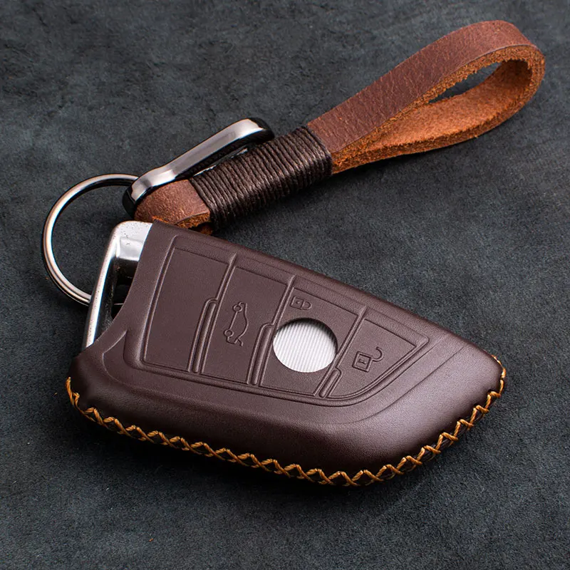 

1 PCS Genuine Leather Remote Keyless Car Key Case Cover For BMW X6 F15 X4 X5 X6M 540 740 750 1 2 5 218i X1 F48 X5M Key Shell Bag