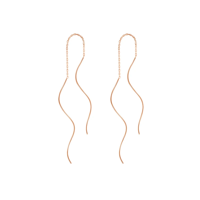 2021 New Korean Style Vintage Gold Color Bar Long Thread Tassel Drop Earrings For Women Pearl Pendant Earring Fashion Jewelry