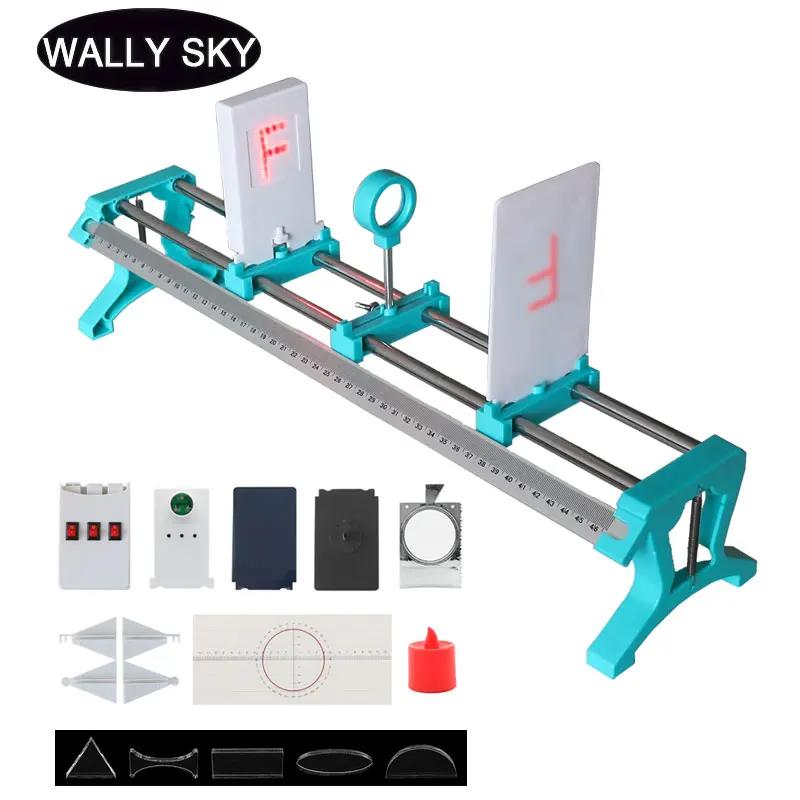 Ottica fisica Esperimento Kit Banco Ottico Set Concavo Convessa di Imaging lente Pinhole di Imaging Riflessione Della Luce Laser Quadrante Cursore