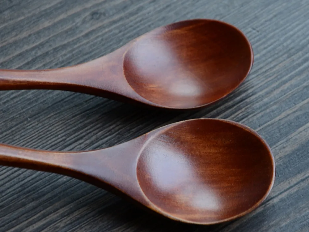 New Wooden Spoon Bamboo Kitchen Cooking Utensil Ice Cream Coffee Tea Soup Spoon Creative Dinner Tableware Kitchen