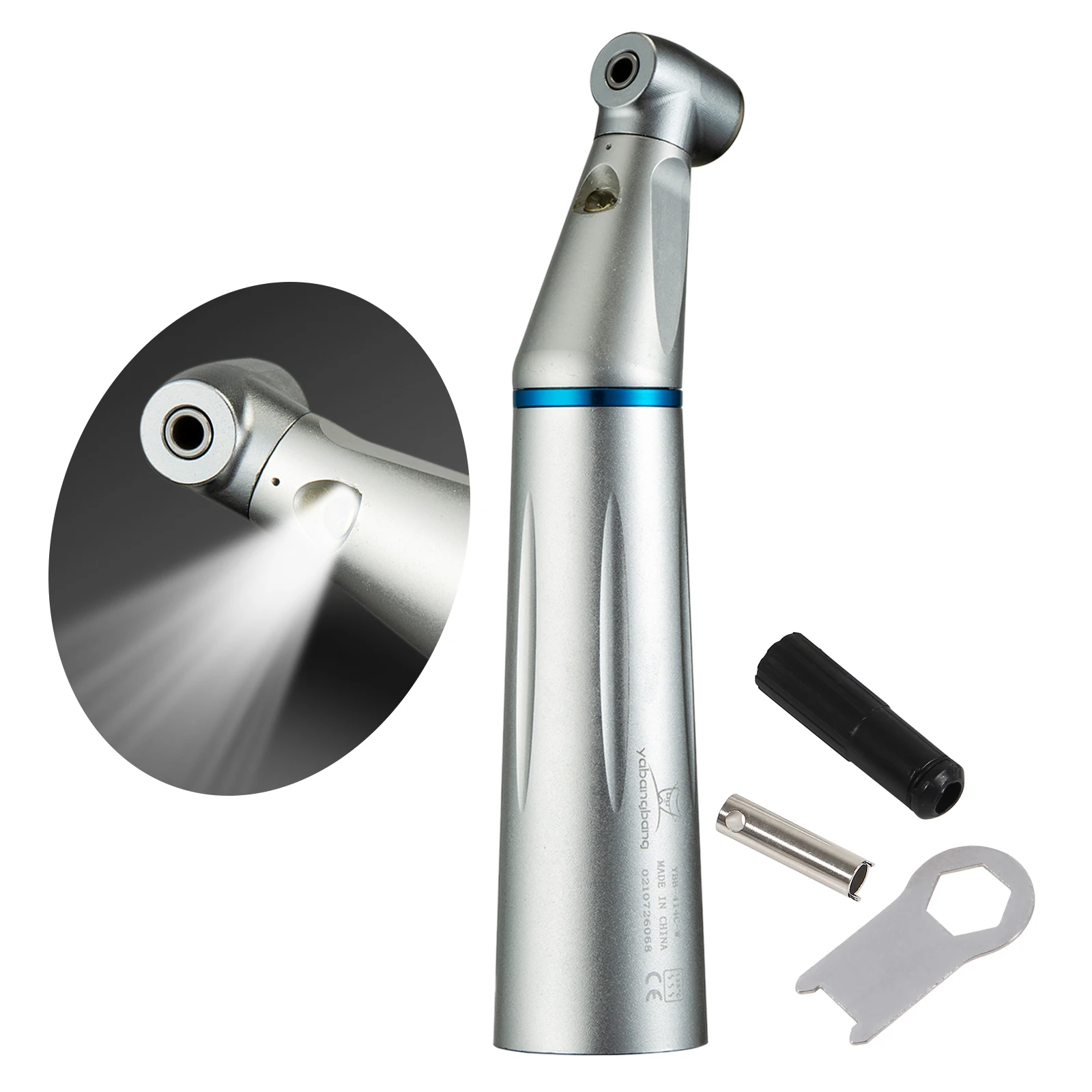 2 Type Dental Low Speed Contra Angle Handpiece LED E-generator/NO LED Push Button Type Inner water spray for 2.35 burs