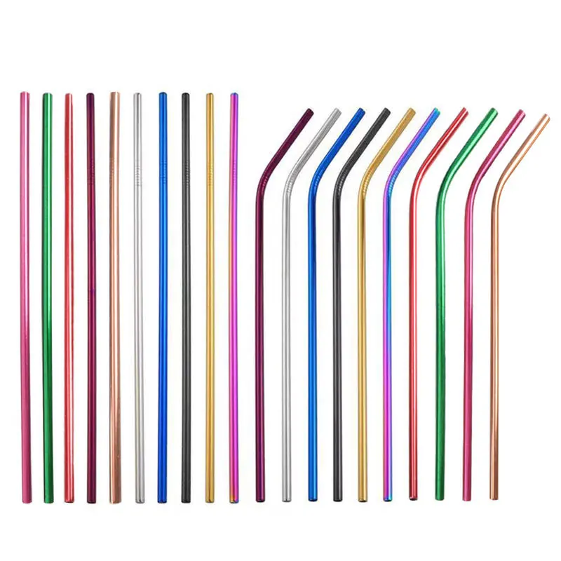 

20pcs/lot High Quality Metal Straw Food Grade Coffee Juice Cup Straw Creative Cup Accessories Water Bottle Accessories