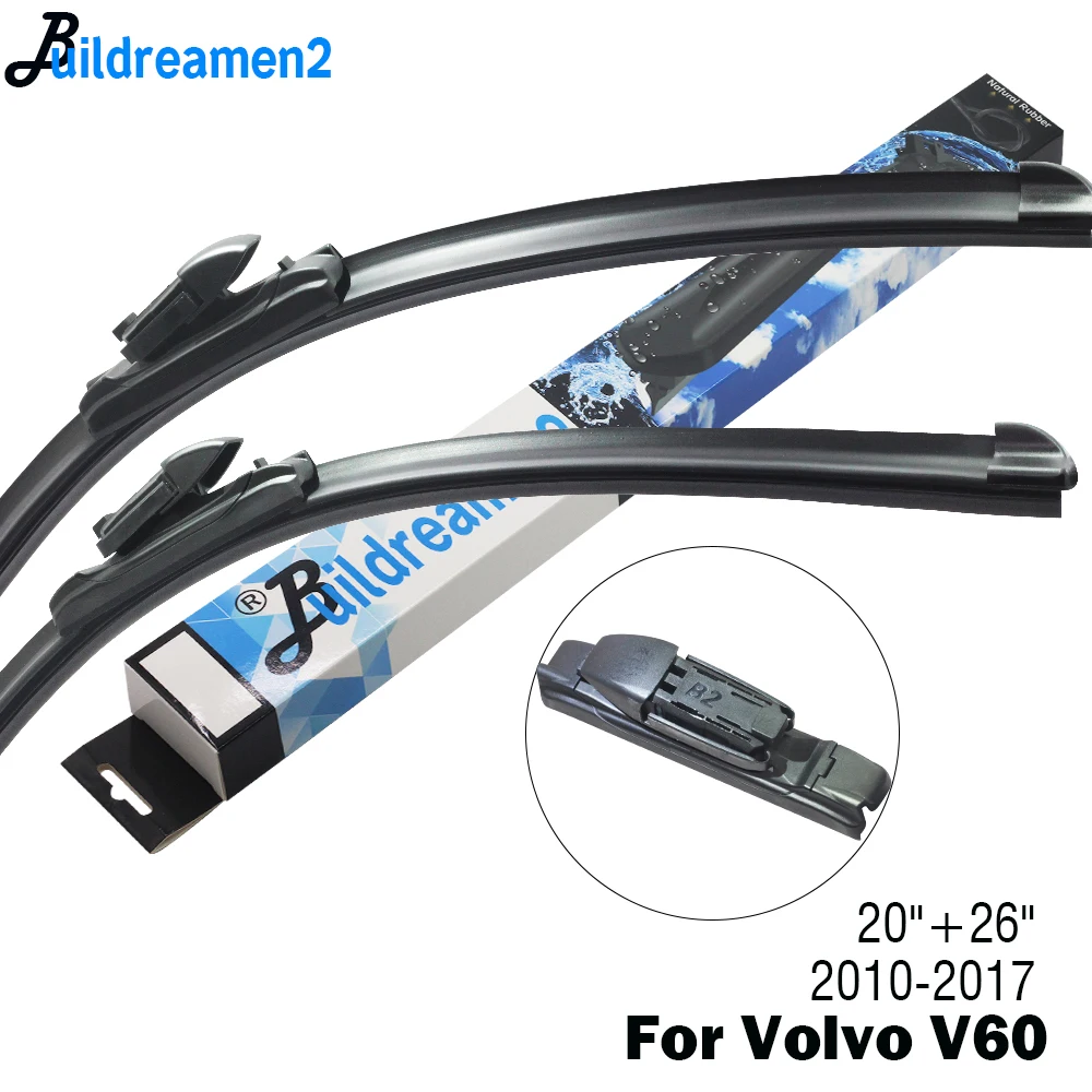 UN.com-Balai d'essuie-glace de voiture, essuie-glace de pare-brise avant, bras à bouton-poussoir adaptés pour Volvo V60, 2010, 2011, 2012, 2013, 2014, 2015, 2016, 2017