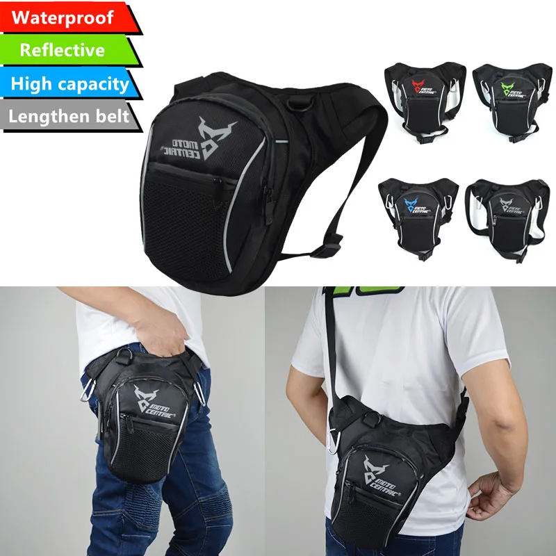 Fashion Motorcycle Drop Leg Bag Hip Bum Fanny Pack Waterproof Motorcycle Bag Outdoor Casual Waist Bag Motorcycle Bike Bag Black