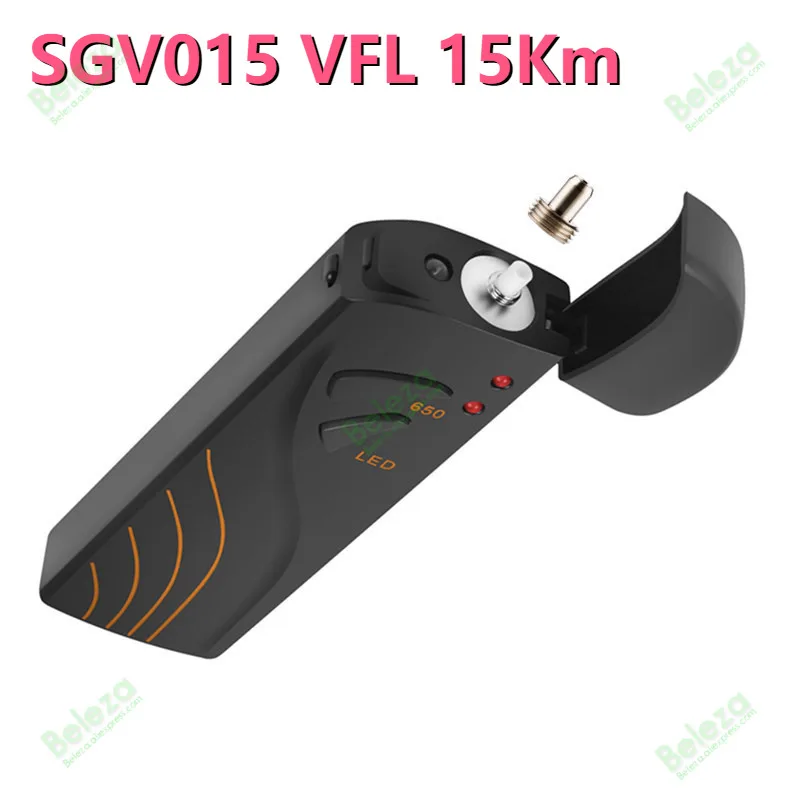 SGV015 VFL 15Km Red Laser Pen Optical Fiber Fault Locator FTTH Fiber Optic Test 7 batteries LED lighting pen