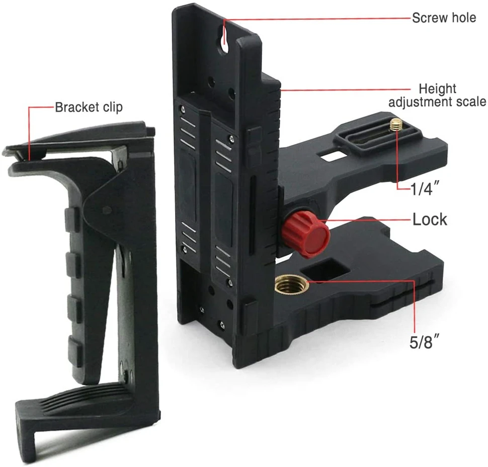 Regulowany uchwyt na uchwyt magnetyczny z klipsem ściennym wieszak poziom lasera poziomego instrumentu 1/4 lub 5/8 Laser