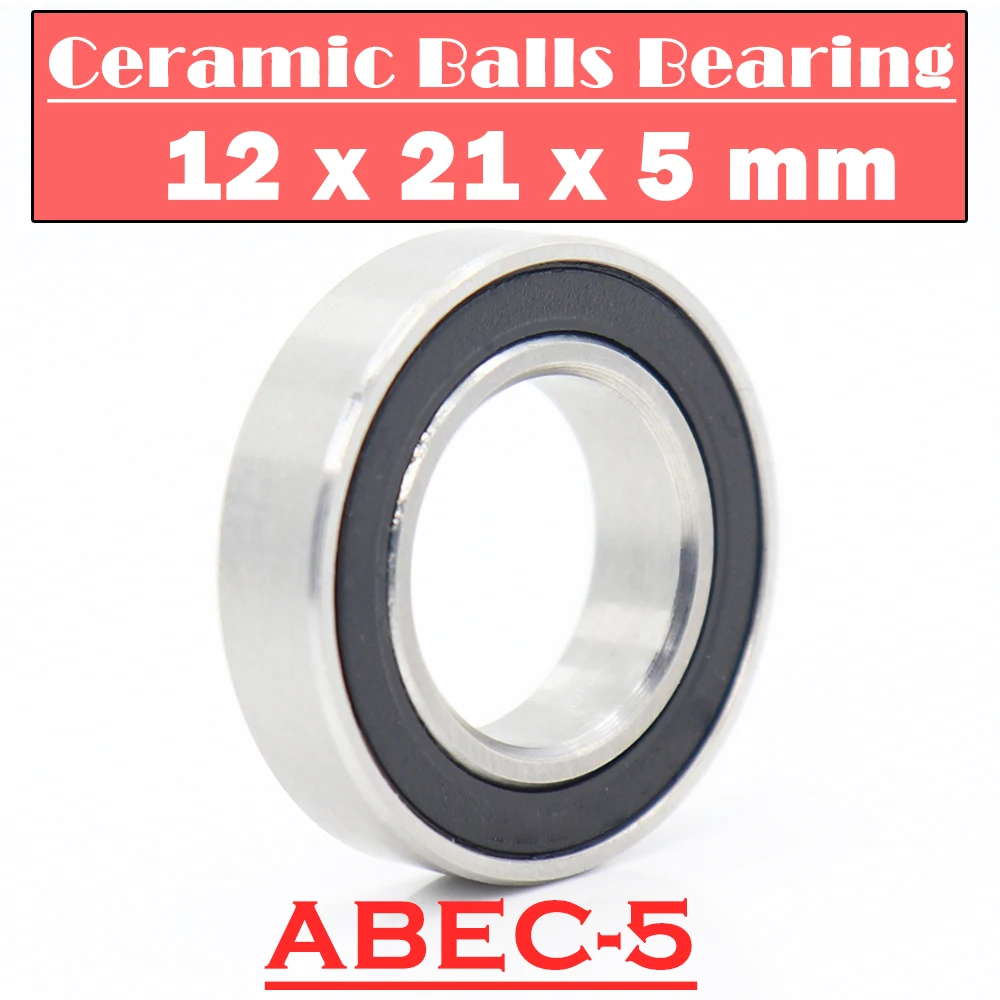 6801RS Hybrid Ceramic Bearing 12*21*5 mm ABEC-5 ( 1 PC ) Bicycle Bottom Brackets Spares 6801 RS Si3N4 Ball Bearings 6801-2RS