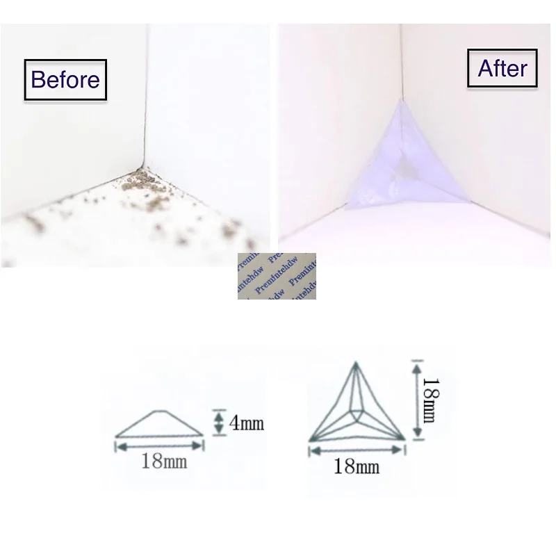 2000Pcs Clear Mini Triangle Cushion Silicone Pad Prevent Dust Accumulation For Cabinet Corner Easy Clean Wipe Off