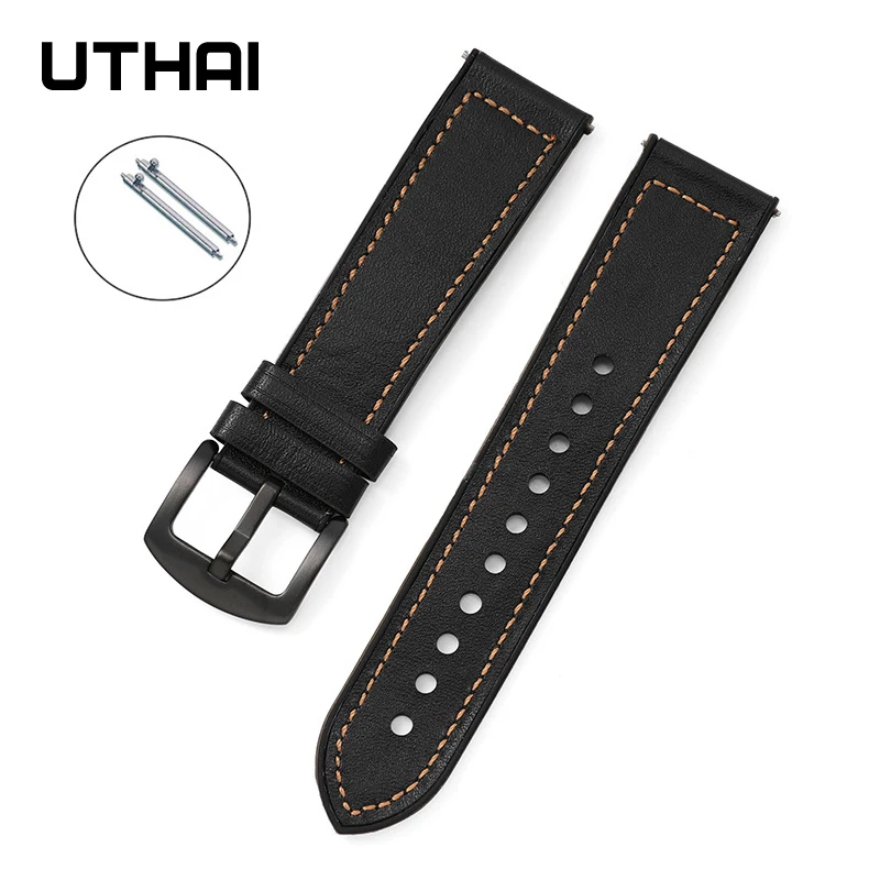 Silicone & Cowhide strap For Huawei GT2 46mm/GT2 Pro/GT 2e bracelet For Amazfit GTR 47mm/GTR 42mm Watchband For Galaxy Watch