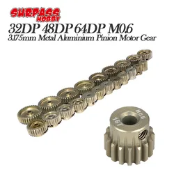 5PCS 32DP 48DP 64DP M0.6 3.175mm Metal Aluminium Pinion Motor Gear Set 12T-50T for 1/10 RC Car Truck Buggy Car