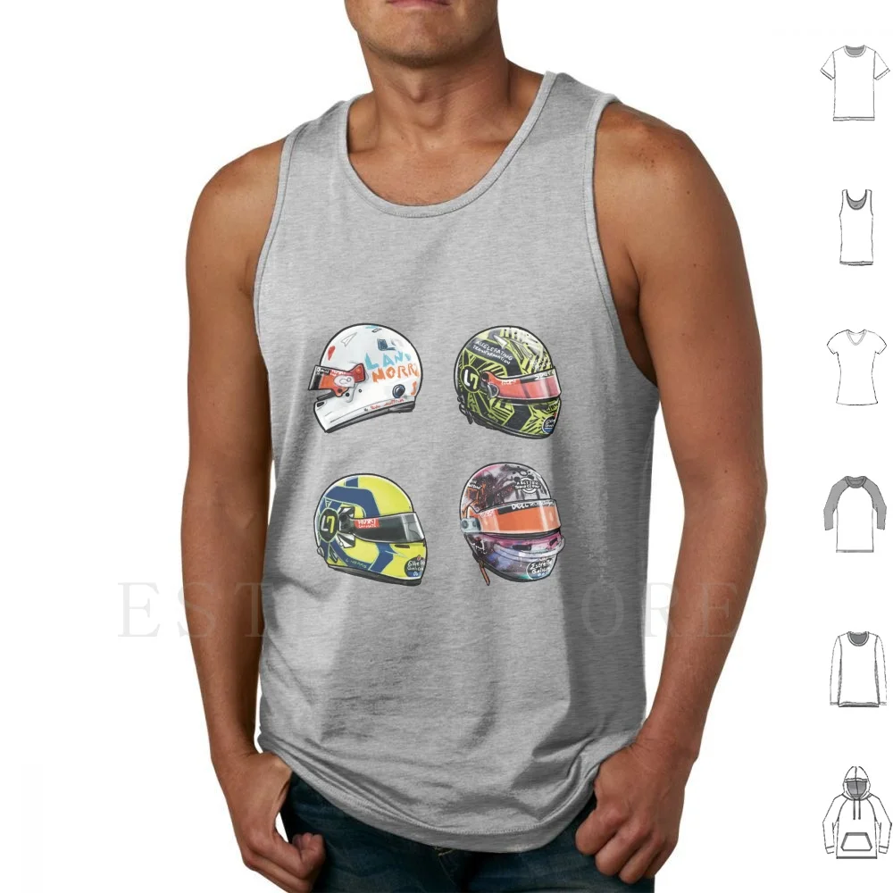 Lando Norris 2020 Helmet Sticker Set Volume 1 Tank Tops Vest Cotton Lando Norris Norris Helmet Lando Norris